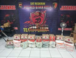 217 Botol Miras Impor dan Lokal Disita Tanpa Kompromi oleh Tim Opsnal Sat Reskrim Polres Bima Kota