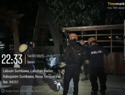 Polres Sumbawa Gelar Patroli KRYD di Pantai Slipper, Sasar Remaja dan Beri Himbauan Kamtibmas