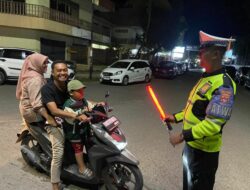Sat Lantas Polres Bima Kota Gelar Blue Light Patrol dan Pengaturan Lalu Lintas di Seputaran Kota