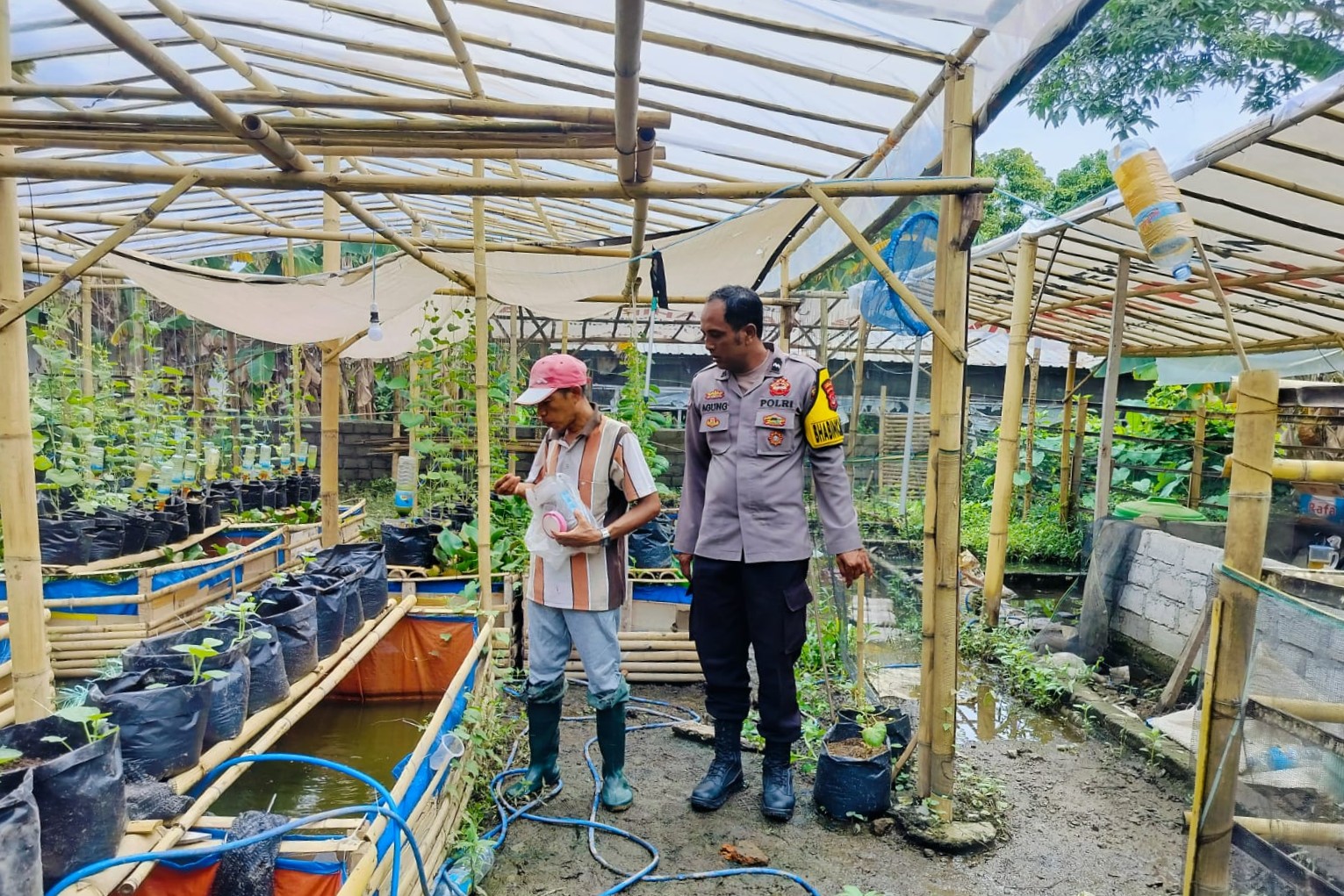 Bhabinkamtibmas Ajak Warga Dusun Tempit Tanam Sayur di Pekarangan Rumah