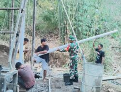 Babinsa Dampingi Pembangunan Sumur Bor, 68 KK di Labuan Tereng Kini Nikmati Air Bersih