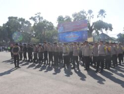 Ratusan personel Gabungan Personel TNI-Polri diturunkan amankan aksi demo di Lombok Tengah