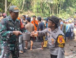 Hangatnya Kebersamaan Babinsa dan Bhabinkamtibmas di Pengecoran Jembatan