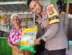 Polsek Rasanae Timur Berbagi Kebaikan, Salurkan Bantuan Beras untuk Warga yang Membutuhkan