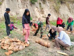 Sinergi TNI dan Mahasiswa Hijaukan Desa Andalan dengan Cinta Alam