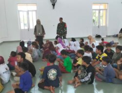 Tanam Disiplin dan Nasionalisme, Babinsa Ajak Anak Sekolah Rakyat Berkarya