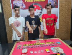Polres Sumbawa Bekuk Tiga Pria di Buer, Sita 12,56 Gram Sabu