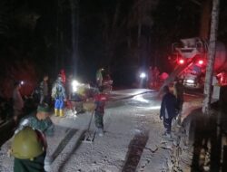 Semangat Tak Surut, Satgas TMMD dan Warga Giri Madia Lembur di Tengah Hujan