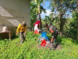 Babinsa Langko – Narmada Ajak Warga Longserang Jaga Kesehatan Lingkungan
