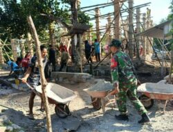 TNI dan Warga Anyar Bersatu dalam Pembangunan Masjid