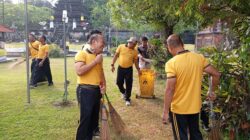 Sambut Hari Bhayangkara tahun 2026, Polda NTB Gelar Kurve di Pure Jagat Natha Mayura