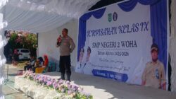 Hadiri Tasyukuran dan Pelepasan Kelas IX SMPN 2 Woha Ini Pesan Kapolsek Woha