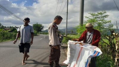 Perkuat Ketahanan Pangan Nasional, Bhabinkamtibmas Polsek Gerung Edukasi Warga Batu Goleng