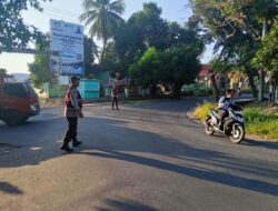 Polsek Bayan Gelar Rawan Pagi di Jalan Raya Tanjung-Bayan Antisipasi Laka Lantas