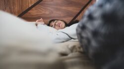 Infographic about sleep hygiene tips to help with trouble sleeping.