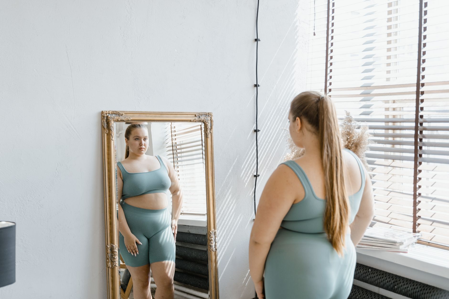 Person practicing self acceptance and finding inner peace by letting go of others expectations.