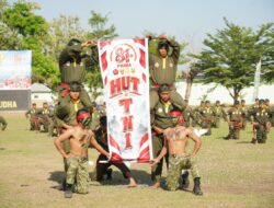 Upacara HUT Ke -81, Korem 162/Wira Bhakti Teguhkan Komitmen TNI kuat Bersama rakyat.